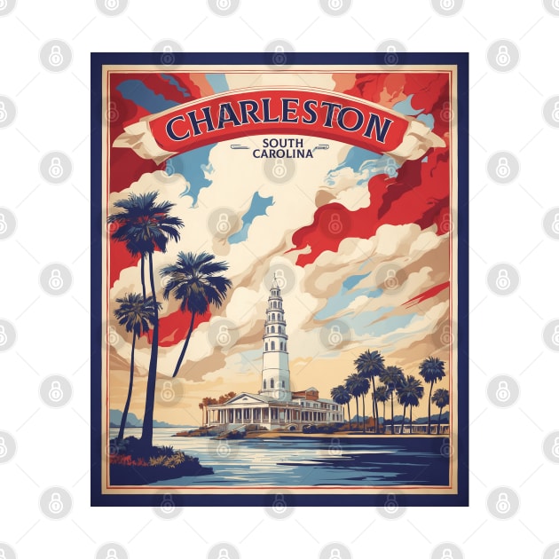 Charleston United States of America Tourism Vintage Poster by TravelersGems