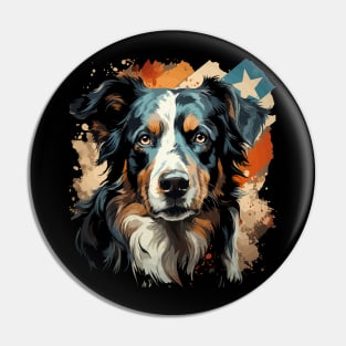 Patriotic Border Collie Pin