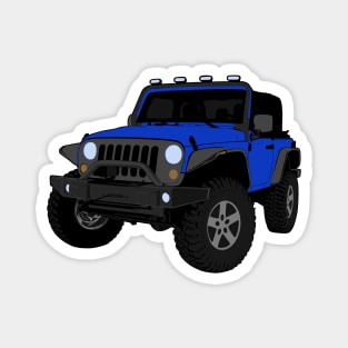 Blue Jeep Wrangler Illustration Magnet