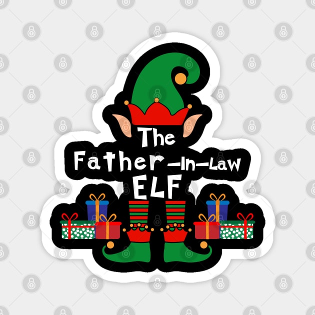 Funny Family Matching Christmas Father-in-law Elf Magnet by Mind Your Tee