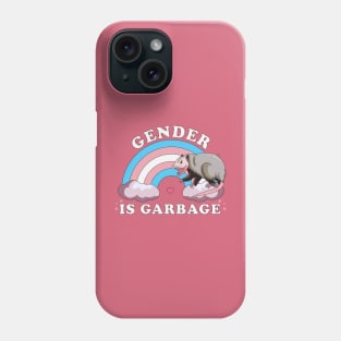 Gender Is Garbage Transgender LGBTQ Pride Opossum Phone Case