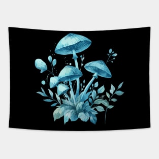 Blue Mushrooms Tapestry