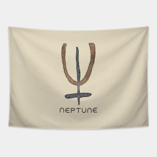 NEPTUNE - WATERCOLOR SOLAR SYSTEM SYMBOL Tapestry