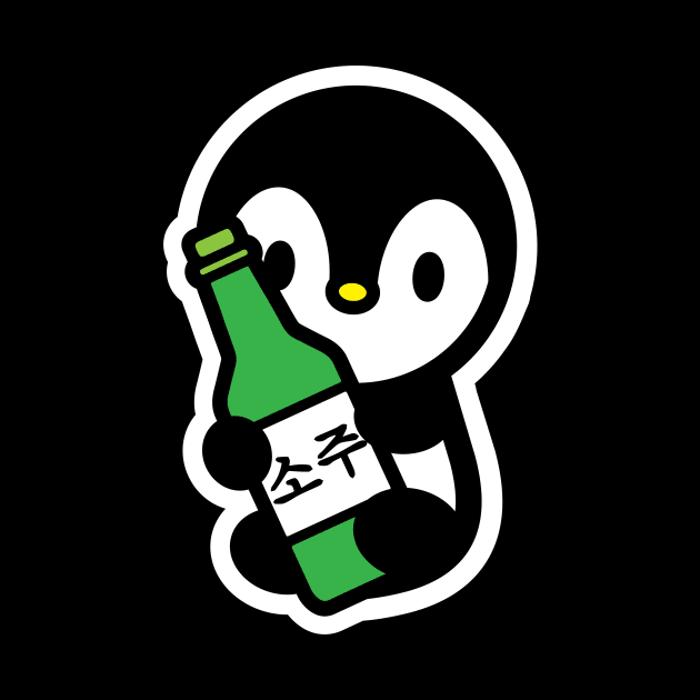 Penguin Bird Soju Korean Drink Funny Cute Korea Animal Lover Bambu Brand by Bambu