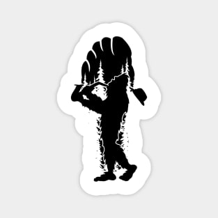 Bigfoot Playing Saxophone Magnet