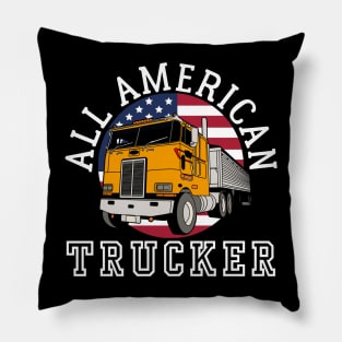 ALL AMERICAN TRUCKER PATRIOTIC 4TH OF JULY TRUCK DRIVER UNISEX TEE Pillow