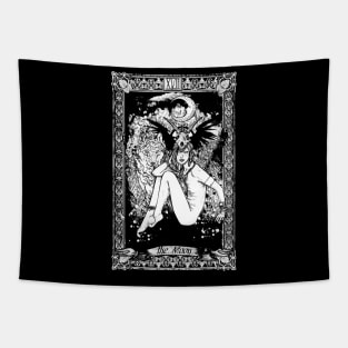 Artemis Wolf Girl Full Moon With Tapestry