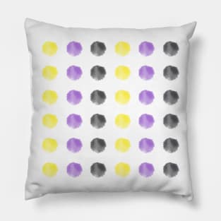 Watercolor Dots - nonbinary pride Pillow