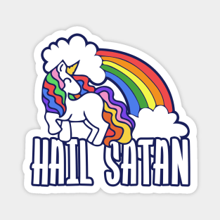 Hail Satan Rainbow Unicorn Magnet