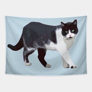 Black and White Cat Tuxedo Tapestry