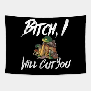 Tonberry Final Fantasy Bitch, I Will Cut You Dark Tee Shirt Tapestry