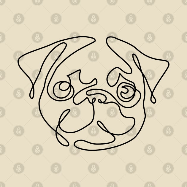 Two Line Pug by huebucket