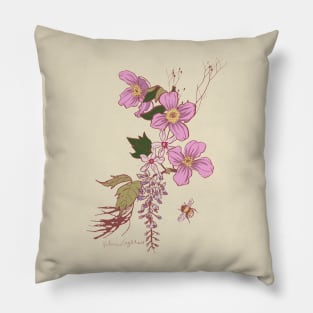 Cascading Anemone Clematis and Wisteria Pillow