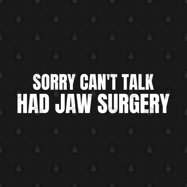 Sorry Can't Talk Had Jaw Surgery by HobbyAndArt