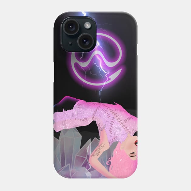 Girl in outer Space Illustration. Phone Case by Le petit fennec