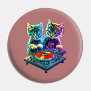 2 Musical Kitten DJs Pin