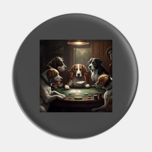 Funny Dogs Playing Poker by C.M. Coolidge illustration Pin