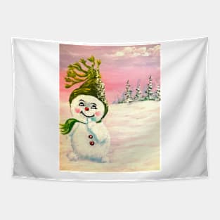 Cute Snowman Tapestry