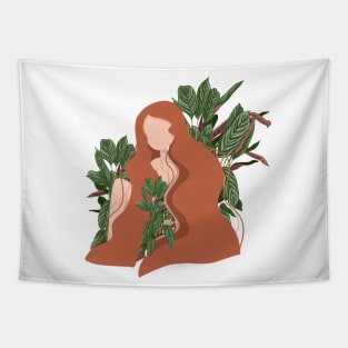 Plant lady abstract illustration 5 Tapestry