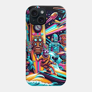 Time-Traveling Tiki Party Phone Case