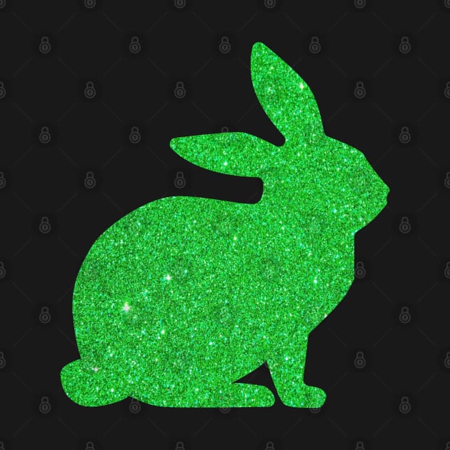 Bright Green Faux Glitter Easter Bunny by Felicity-K