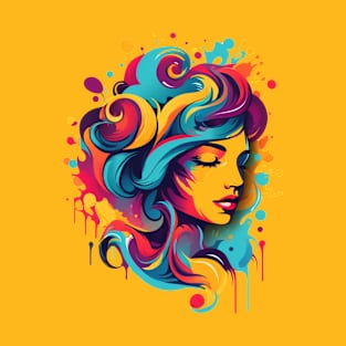 COLORFUL CANVAS OF A WOMAN, LEONA T-Shirt