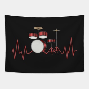 Drums Heartbeat - Drum Lovers Tapestry