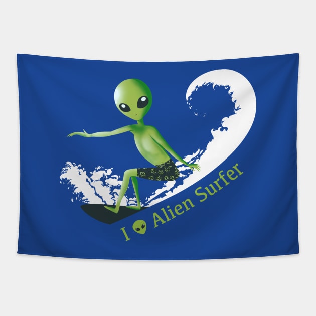 Alien surfer Tapestry by Mimie20