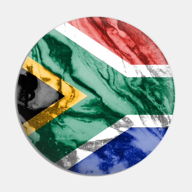 Flag of South Africa - Marble Texture Pin by DrPen