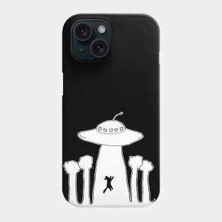 UFO abducting a cat Phone Case