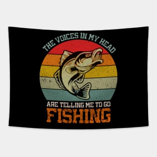 The Voices In My Head Are Telling Me To Go Fishing Tapestry