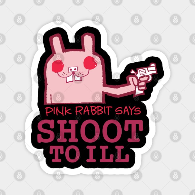 pink rabbit gorillaz Magnet by small alley co