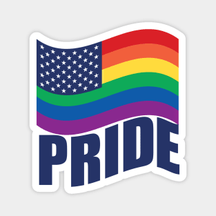 Gay Pride American Flag Magnet