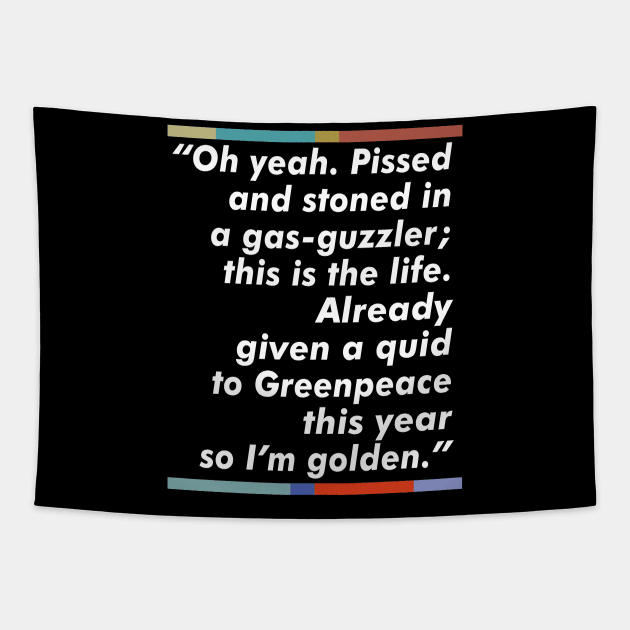 Jez Peep Show Fan Quote Typography Design Tapestry by DankFutura