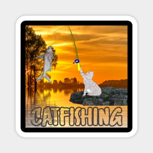 A cat on catfishin Magnet