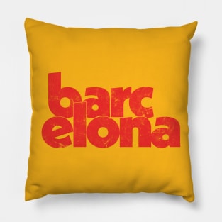 Barcelona // Retro Faded Style Typography Design Pillow