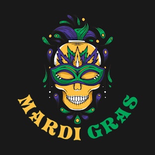 Mardi Gras Skull Funny Mardi Gras Gift T-Shirt