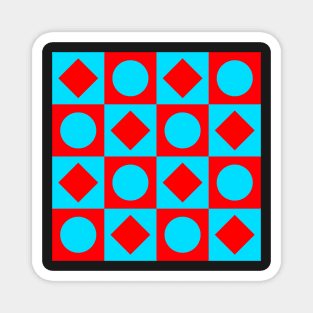 red and blue geometrical pattern Magnet