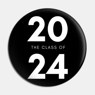 Class Of 2024. Simple Typography 2024 Design for Class Of/ Senior/ Graduation. White Pin