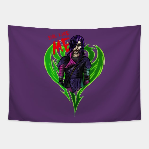 Evil Like Mal (Descendants) Tapestry by Nerd Stuff