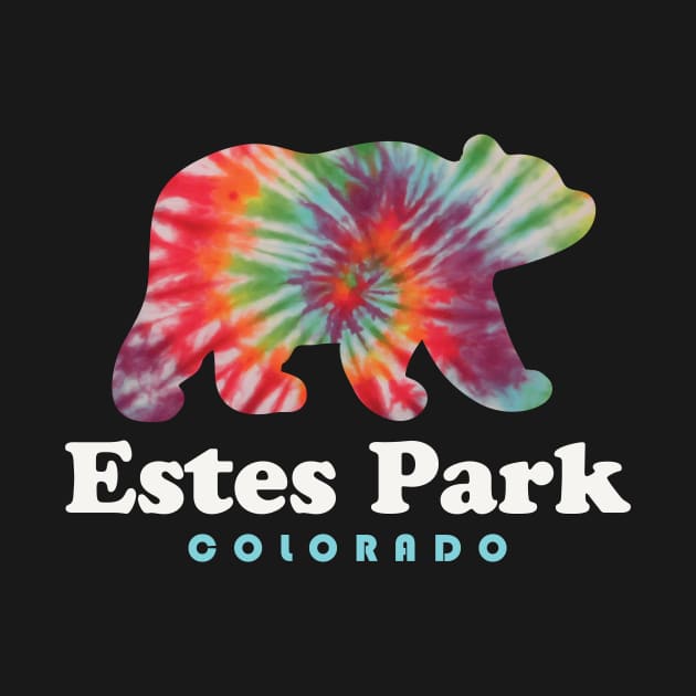 Estes Park Colorado Rocky Mountains Bear Tie Dye by PodDesignShop