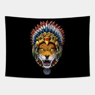 Aztec Warrior Jaguar Tapestry