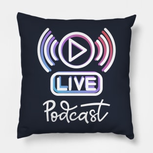 Live Podcast Graphic Pillow