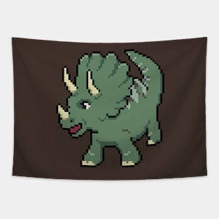 Pixely Triceratops Tapestry