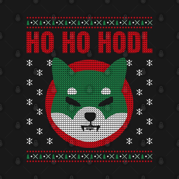 Ho Ho Hodl Shiba Inu I Ugly Christmas Sweater SHIB by az_Designs