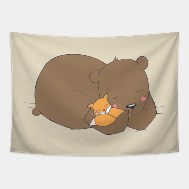 Bear & fox Tapestry by marissafv