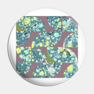 Abstract Marbled Paper Circles #3 Pin