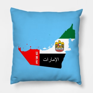 United Arab Emirates flag & map Pillow