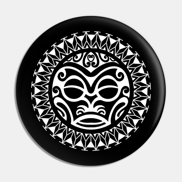 Tiki face Polynesian style Pin by Tikitattoo