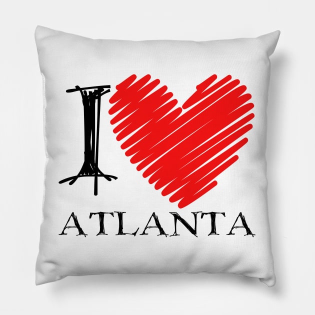 I Love Atlanta, Atlanta Love, Atlanta Merch, Atlanta Gift Ideas, Atlanta Lovers Pillow by TinPis